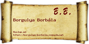 Borgulya Borbála névjegykártya